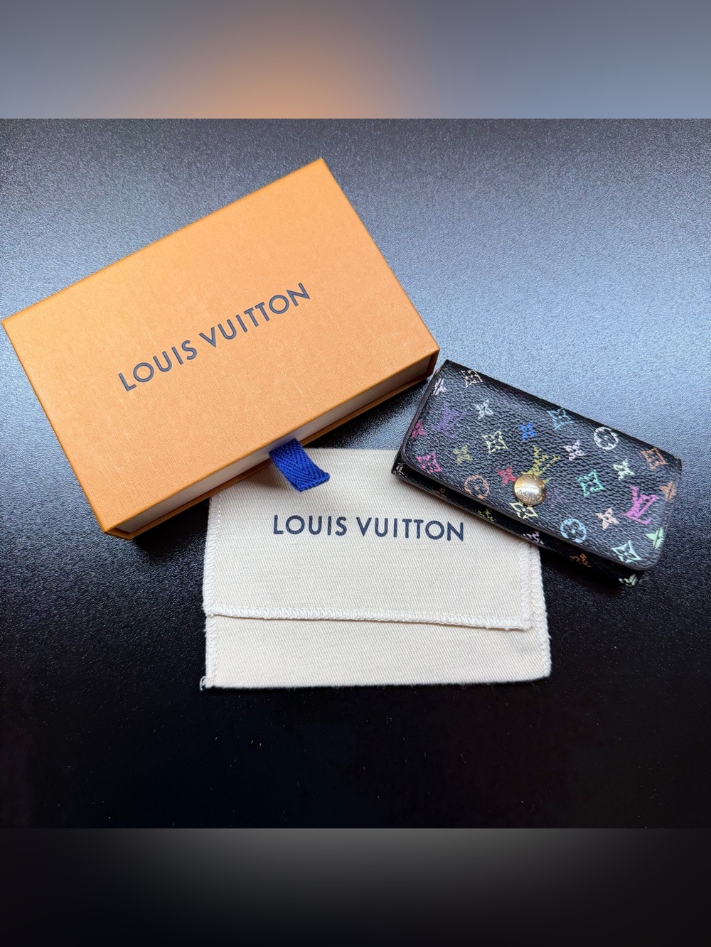 Louis Vuitton Black Murakami 4 Key Holder